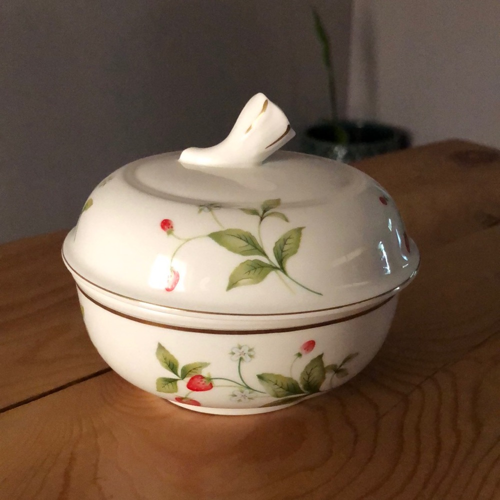 Christopher Stuart Strawberry Field Sugar Bowl w/ Lid